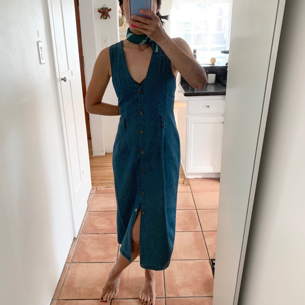 👍🏽SOLD👍🏽 Vintage Bill Blass sexy denim dress - Picture 4 of 8